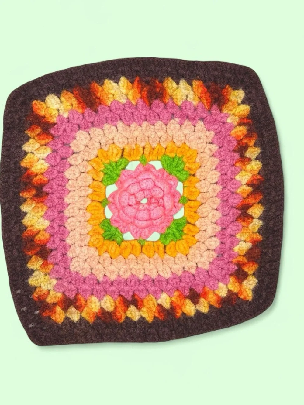 Vintage Handmade Colorful Crochet Floral Doily Home Decor